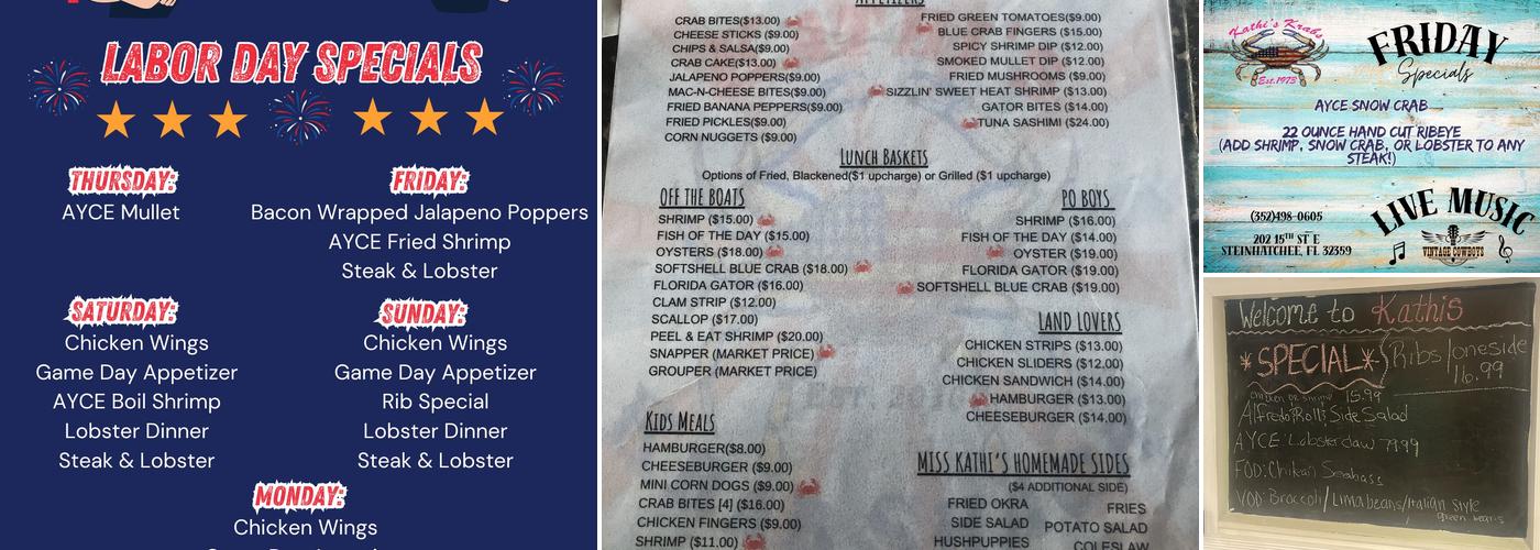 Kathi's Krab Shack Menu