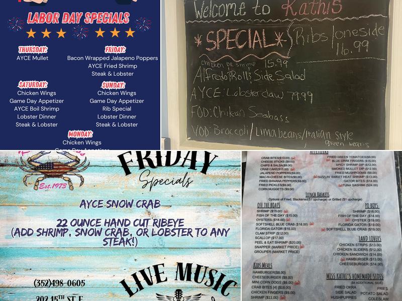 Kathi's Krab Shack Menu