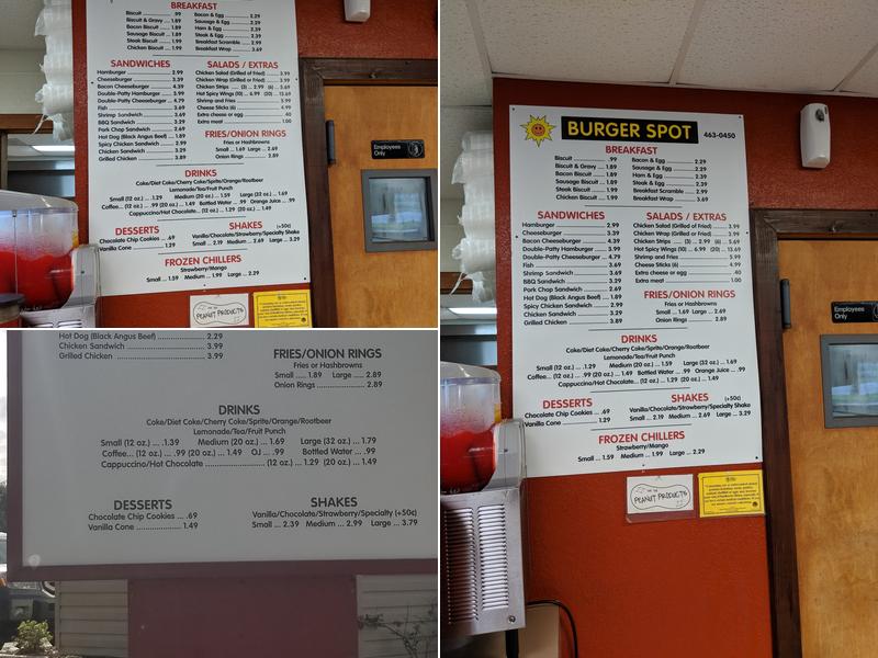 Burger Spot Menu