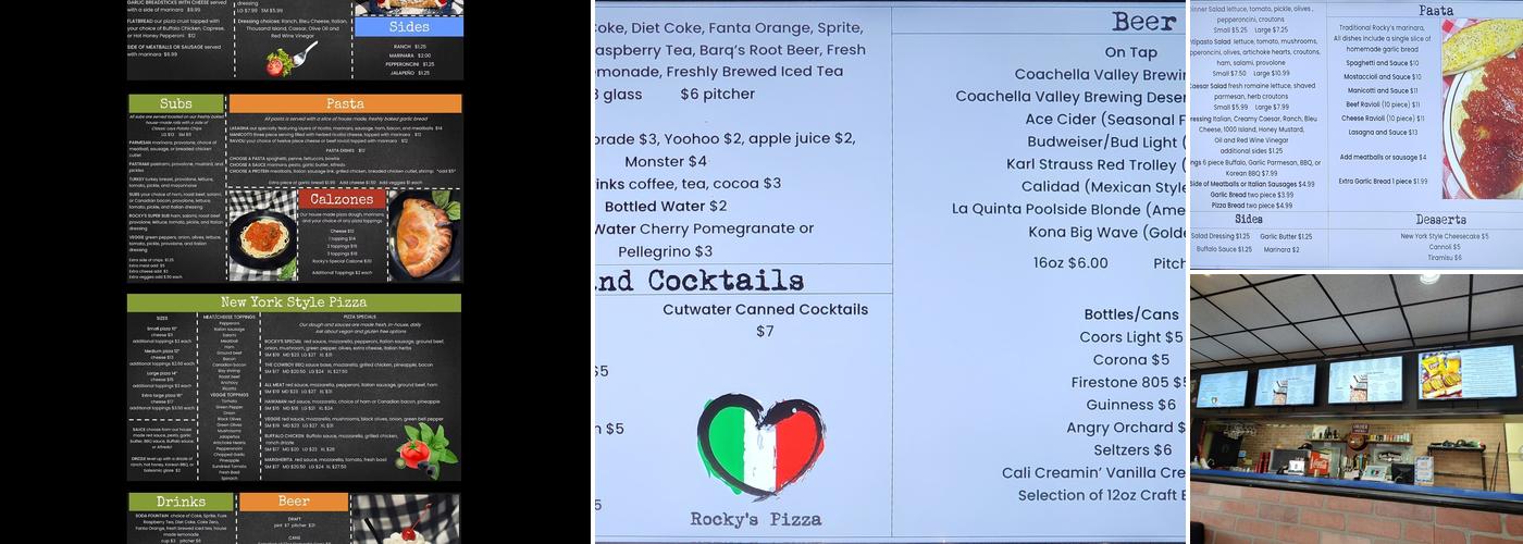 Rocky's New York Style Menu