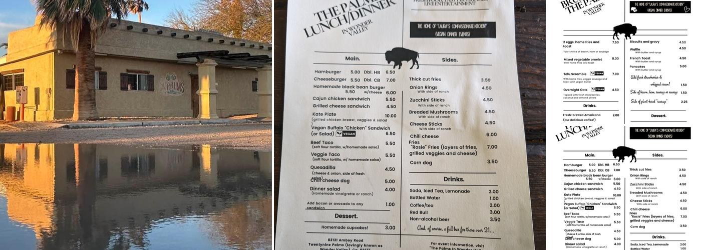 Palms Restaurant Menu