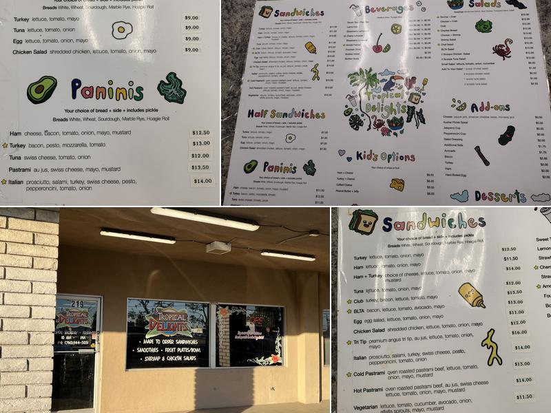 Tropical Delights Menu