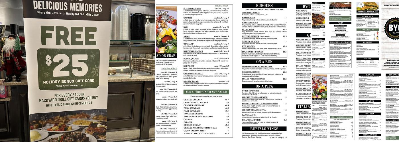 Backyard Grill Menu