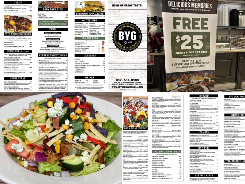 Backyard Grill Menu