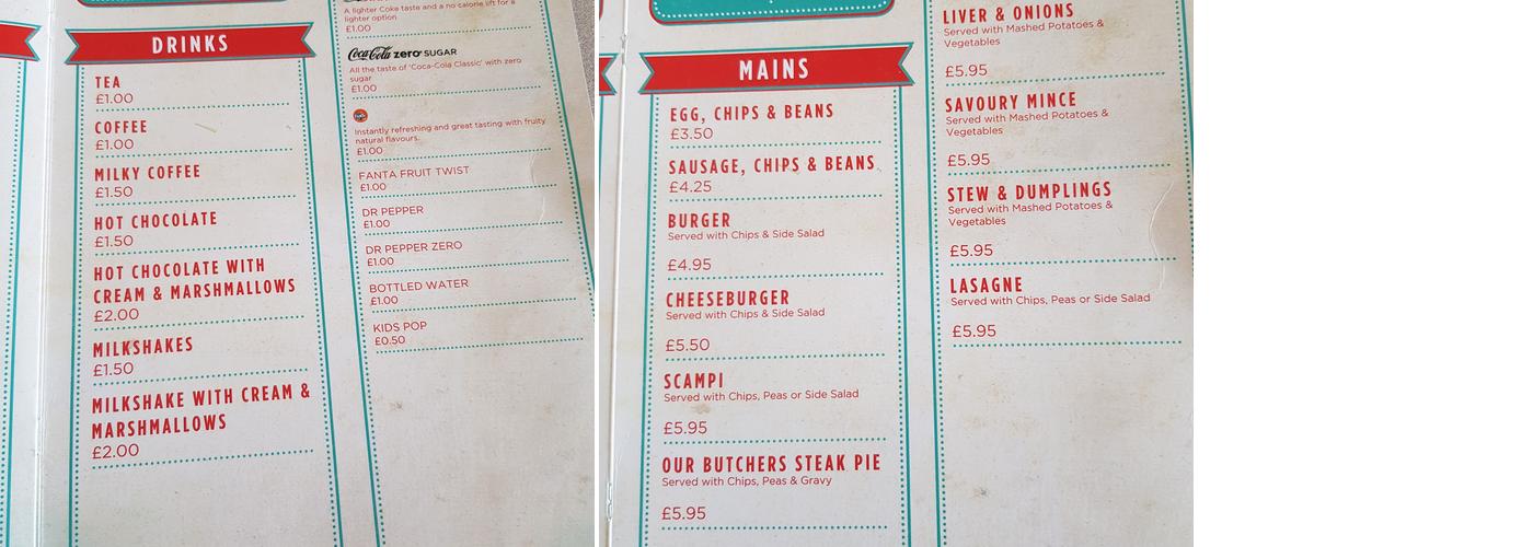 Top Twenty Cafe Menu