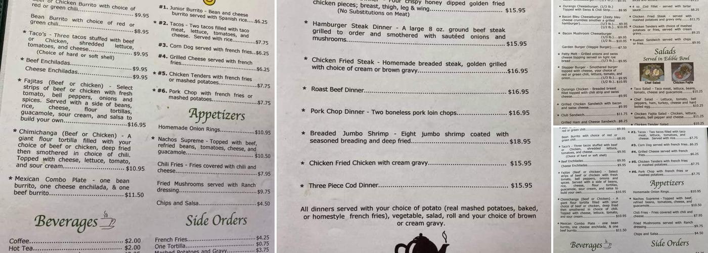Riverside Cafe Menu