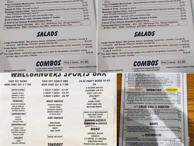Wallbangers Sports Bar & Grill Menu