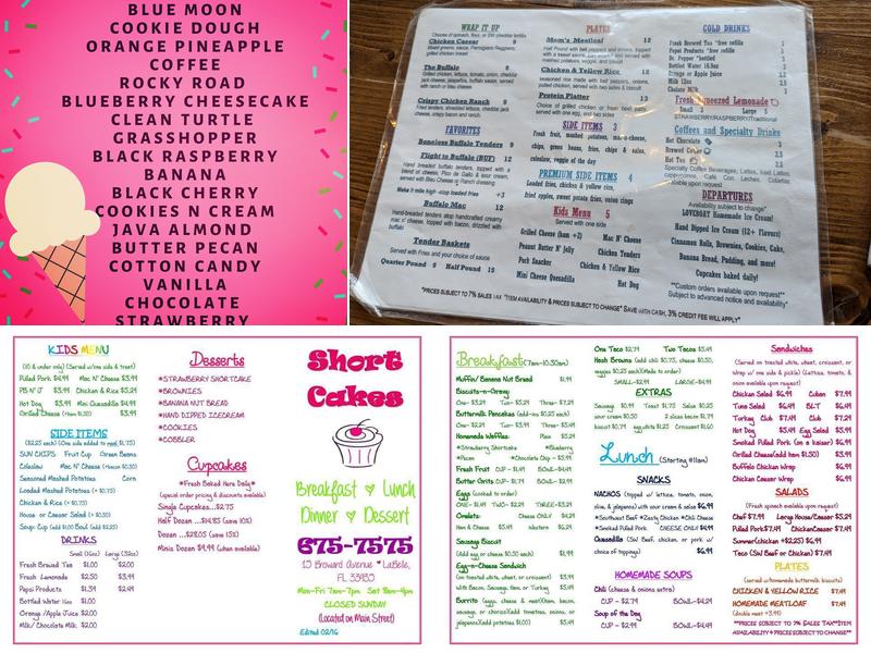 Short Cakes Menu
