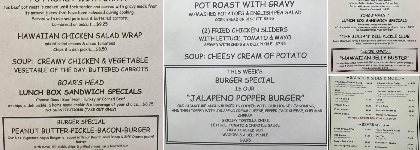 Two Peas Cafe Menu