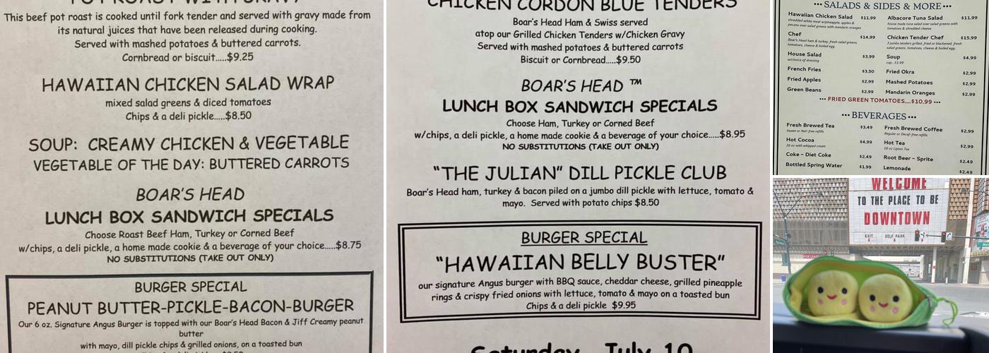 Two Peas Cafe Menu
