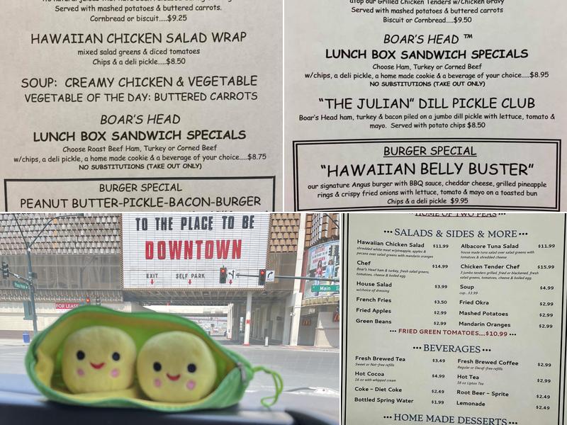 Two Peas Cafe Menu