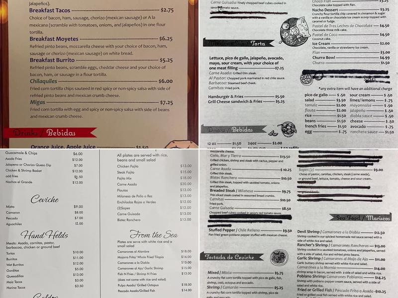 7 Mares Menu