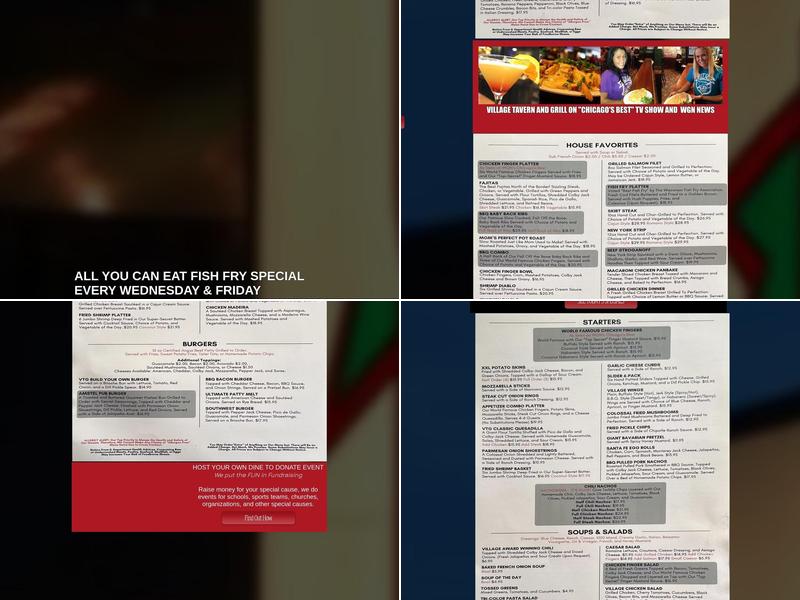 Village Tavern & Grill Menu