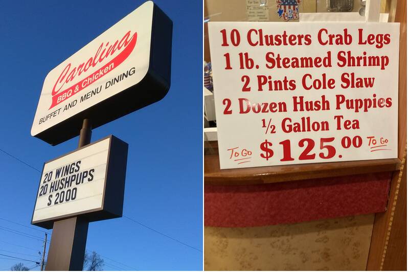 Carolina BBQ & Chicken Menu