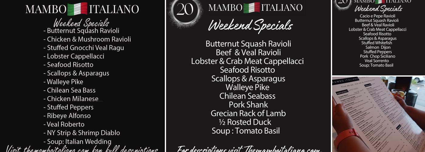 Mambo Italiano Menu