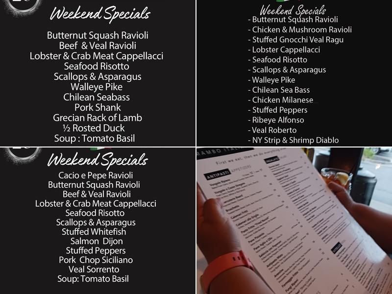 Mambo Italiano Menu