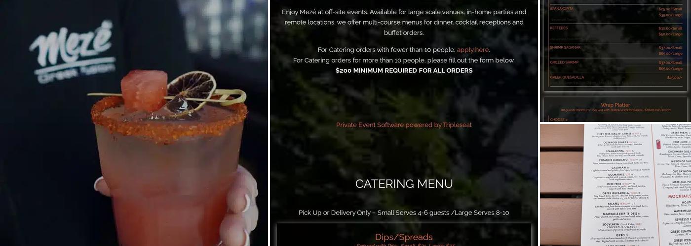 Meze Greek Fusion Menu