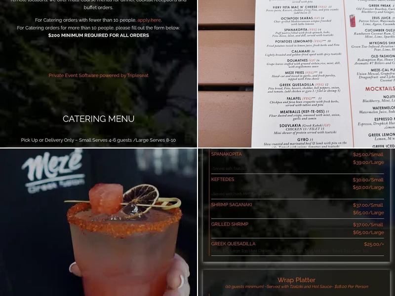 Meze Greek Fusion Menu