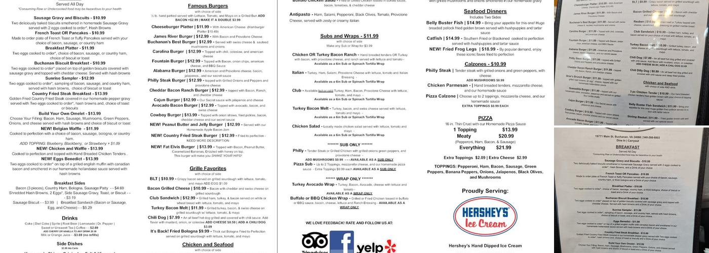 Buchanan Fountain and Grille Menu