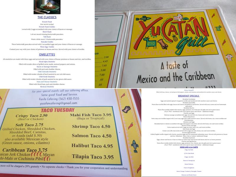 Yucatan Grill Menu