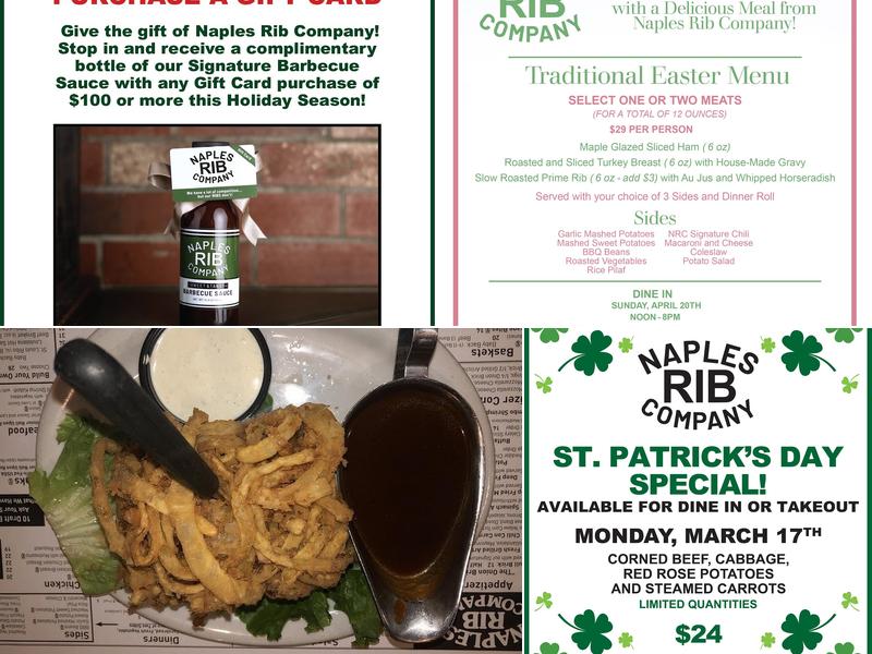 Naples Rib Company Menu