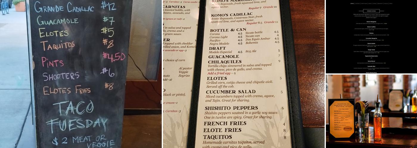 Komo's Cocina Menu