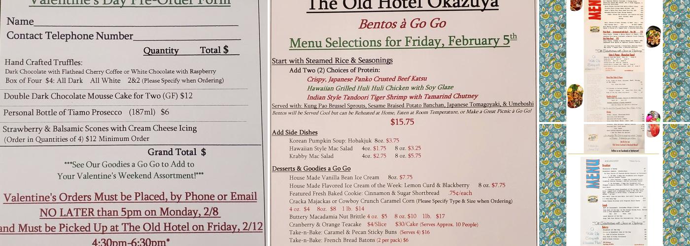 Old Hotel Menu