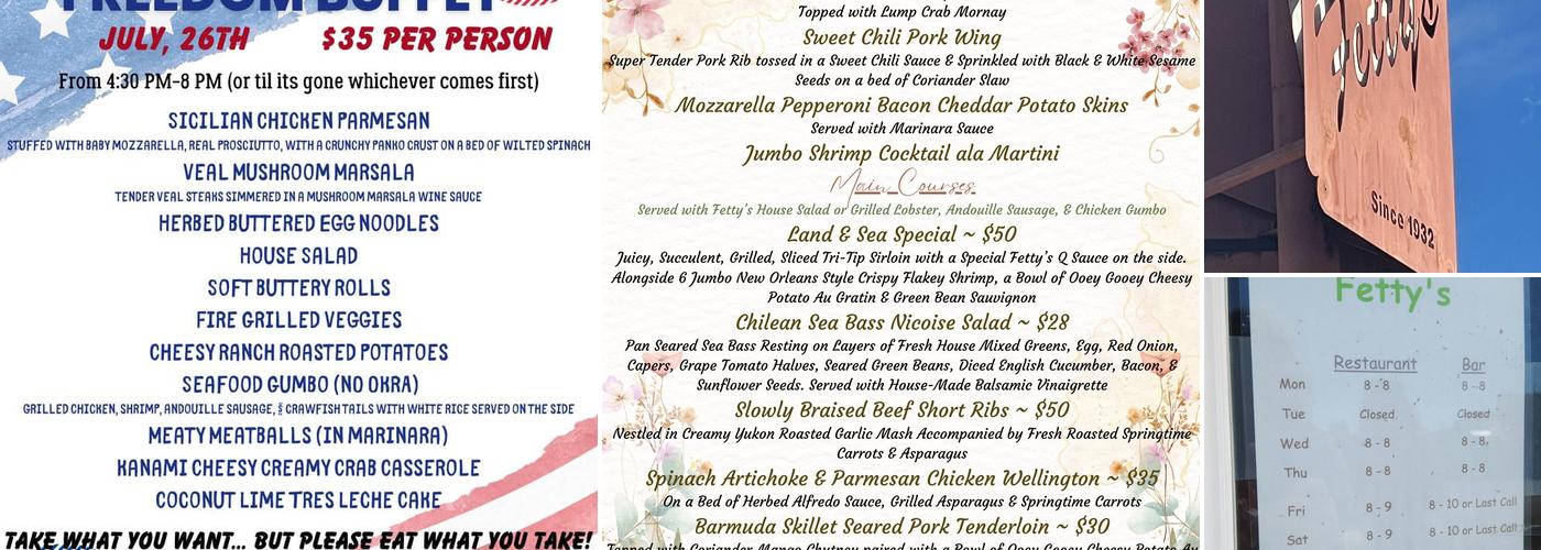 Fetty’s Menu