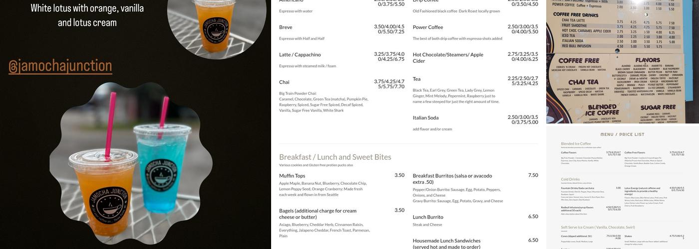 JaMocha Junction Menu