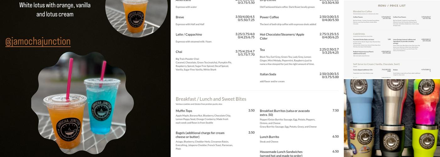 JaMocha Junction Menu