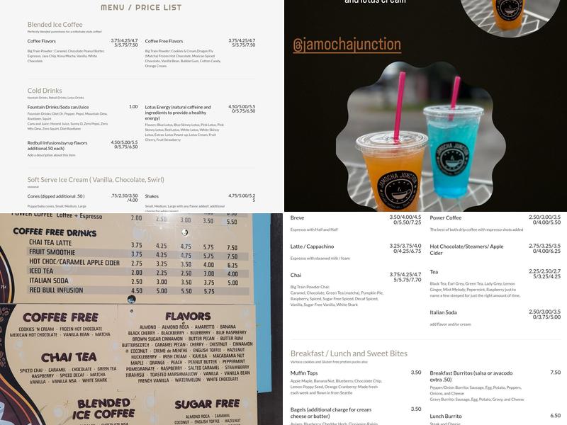 JaMocha Junction Menu
