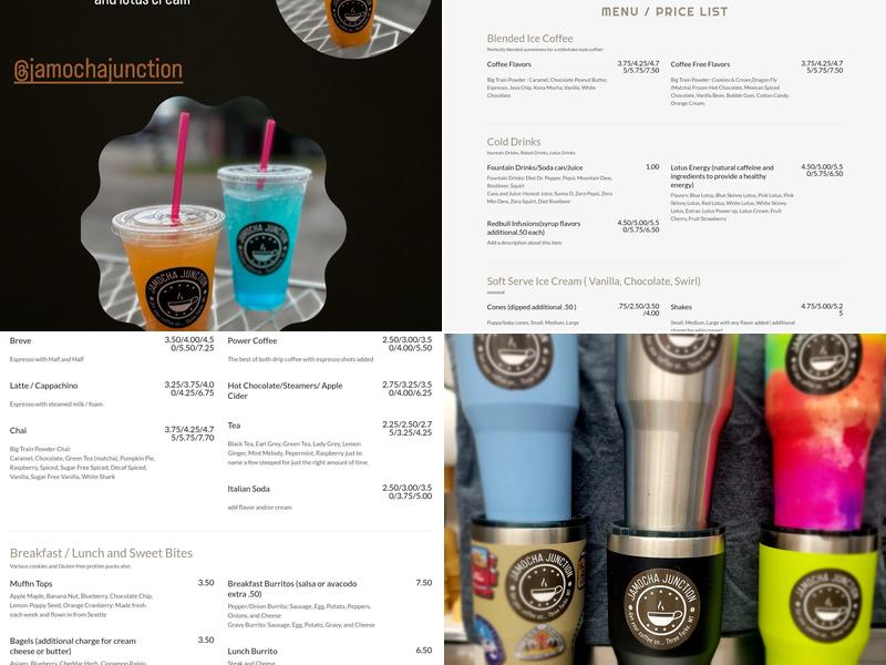 JaMocha Junction Menu