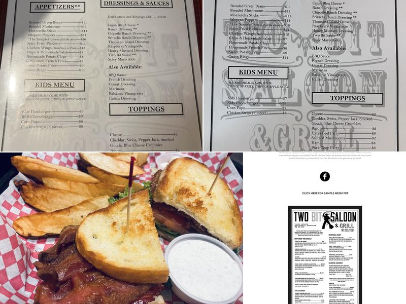 Two Bit Saloon Menu