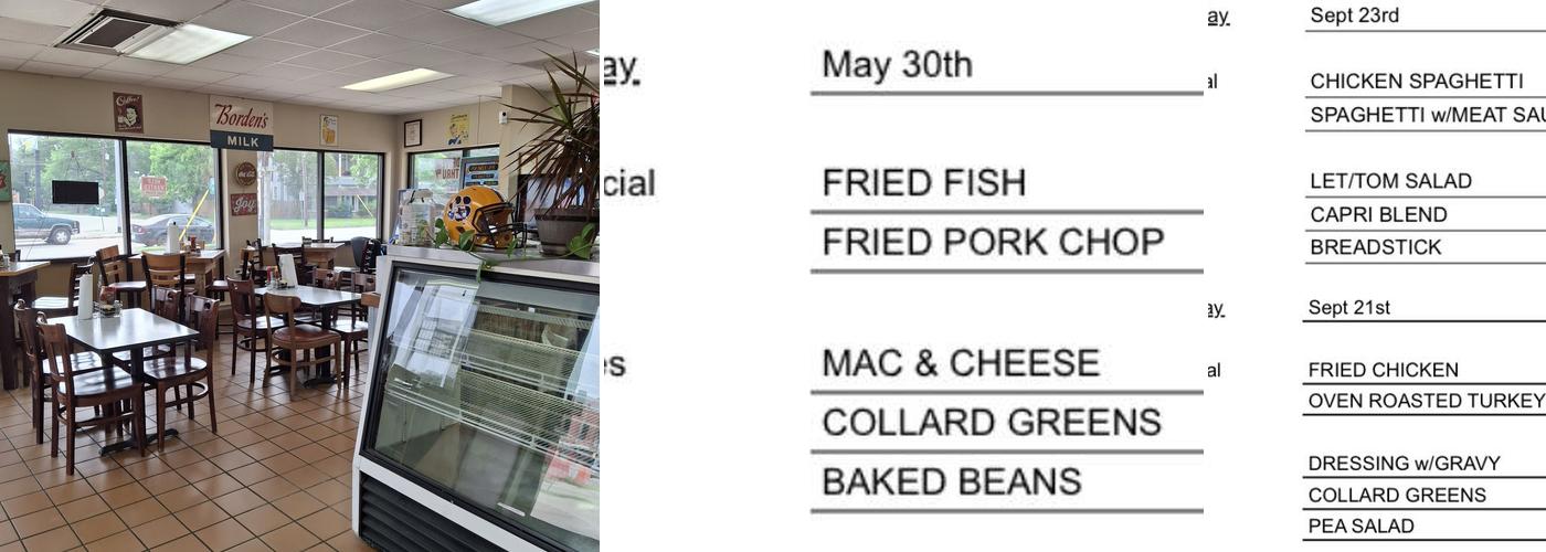 Hank's Express Menu