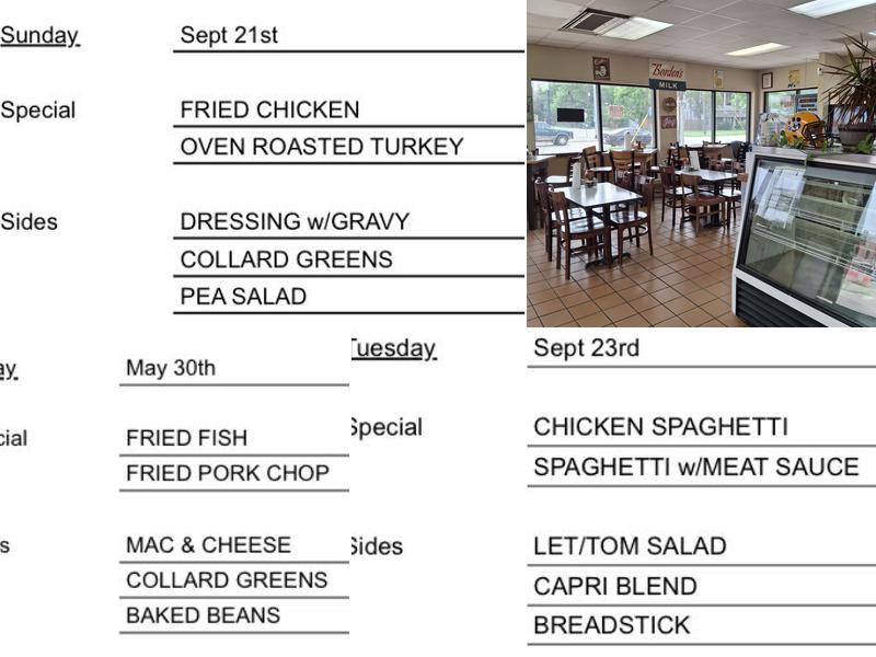 Hank's Express Menu