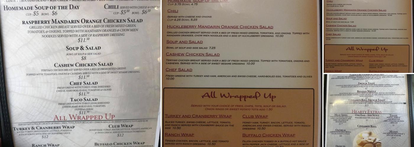 Lambkin's Restaurant Menu