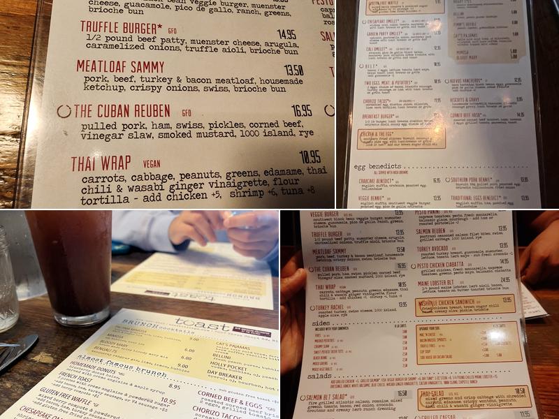 Toast, New American Gastropub at The Village Menu