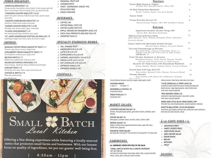 Small Batch - Local Kitchen Menu