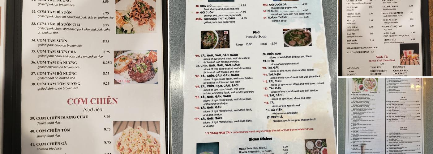 Pho Thien Phat Menu