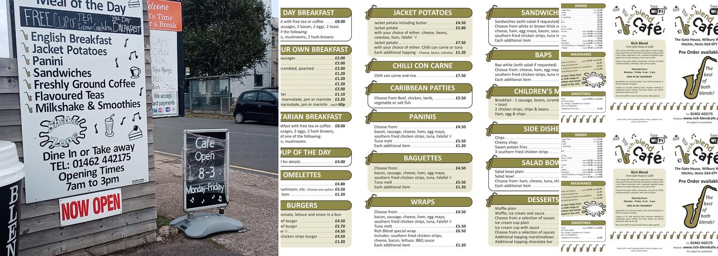 Rich-Blend Cafe Menu