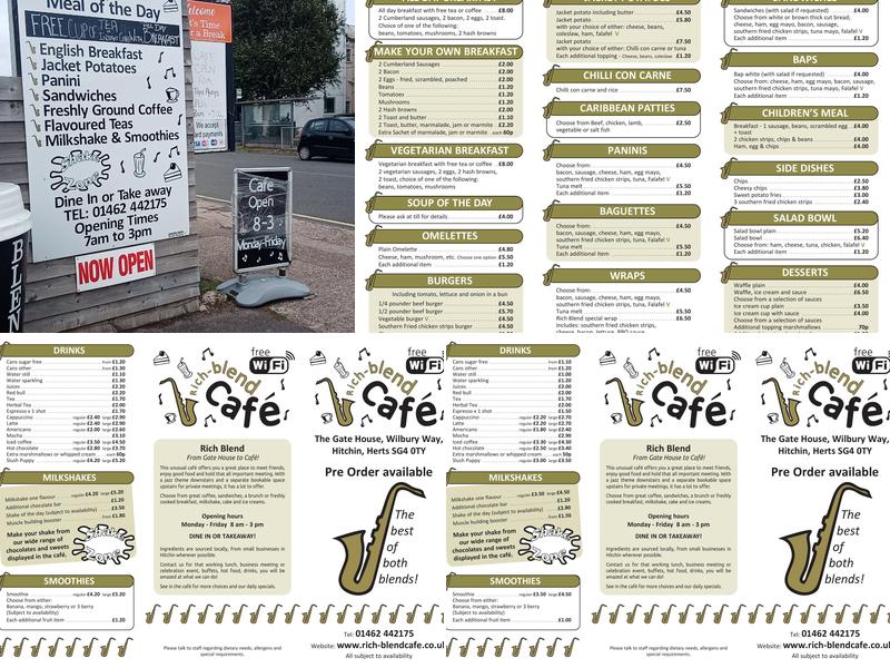 Rich-Blend Cafe Menu