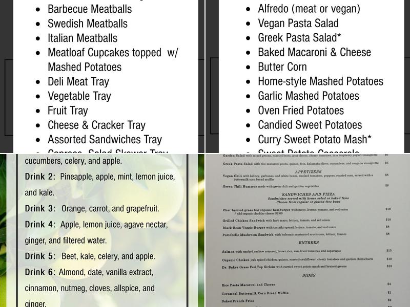So Natural Catering Menu