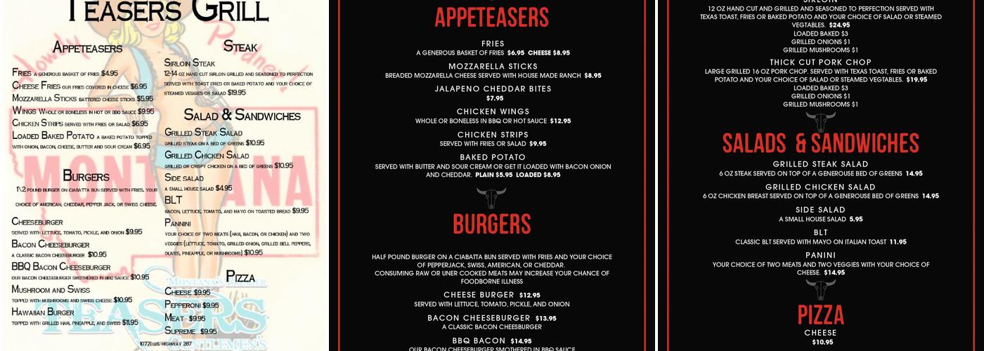 Teasers Menu