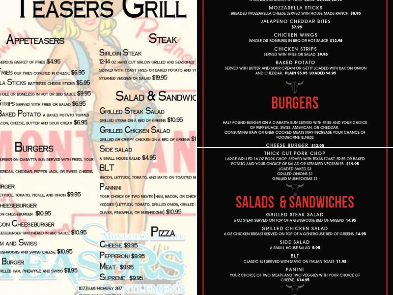 Teasers Menu