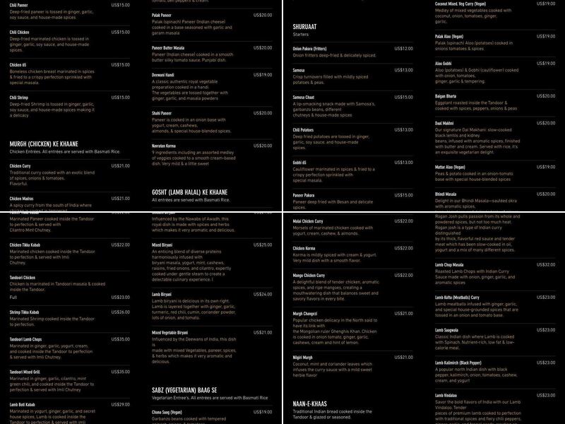 Curry Express Menu