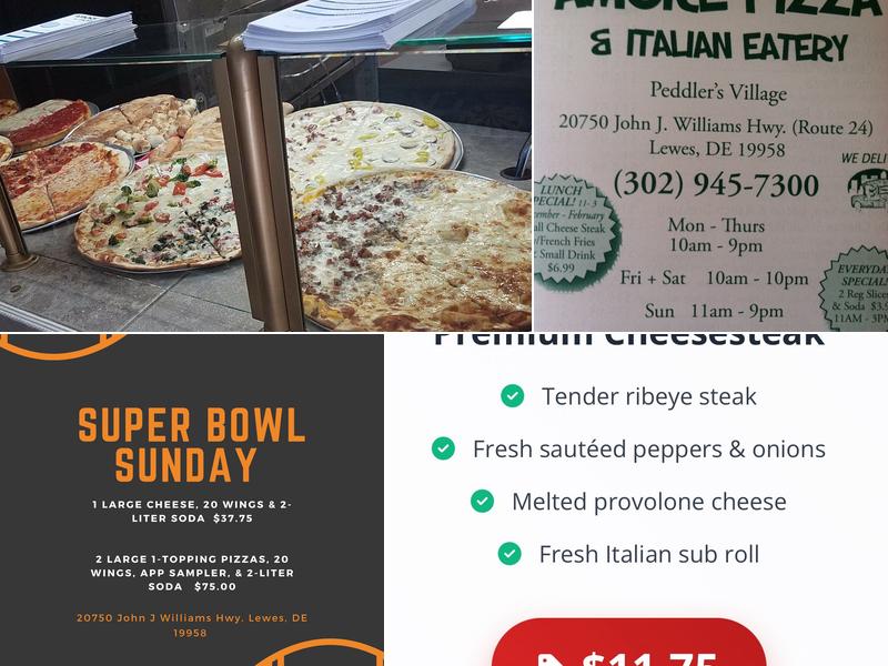 Amore Pizza Menu