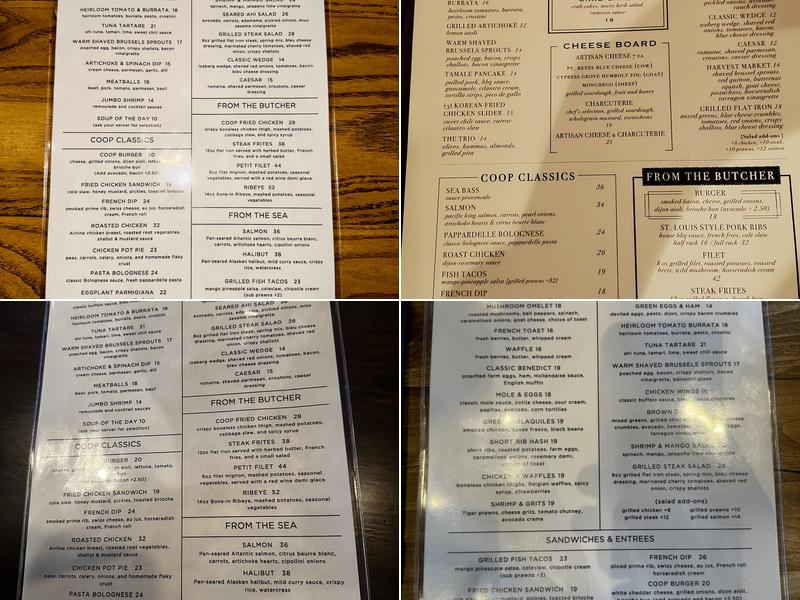 The Cooperage American Grille Menu