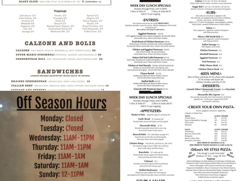 Gio's Pizza Co. Menu