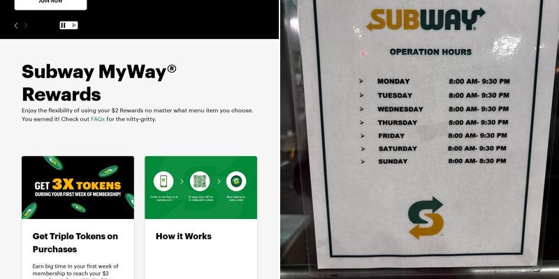 Subway Menu