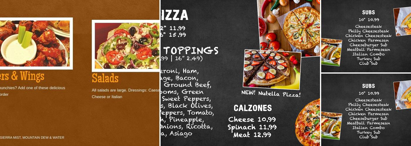 Pizza Mambo Menu